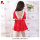 Red cute lace party dress, red Christmas